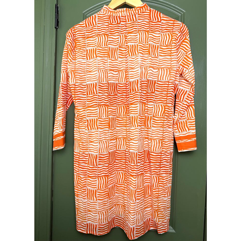 NWT Ro's Garden Tokyo Short Mini Dress Coverup Resort Boho Kurta Orange Basa XS - Picture 3 of 6